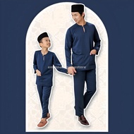 Baju Melayu Lelaki (NAVY BLUE) Baju Melayu Exclusive Zuhayr Baju Melayu Raya 2025 Baju Melayu Sedon 
