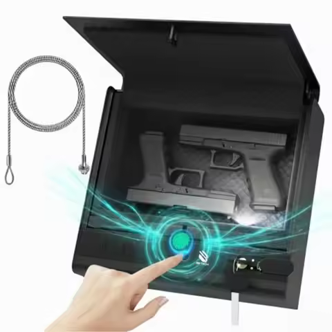 Biometric Gun Safe for Handgun 3-Way Quick Access Fingerprint Pistol Safe Gun Lock Box 3 MM Alloy St