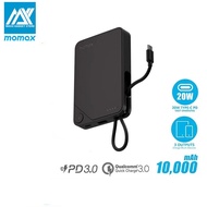 MOMAX IP152 3C certified (CCC)  1-Power X Power Bank 3 In 1 20W PD 10000mAh With Built-in USB-C Cabl