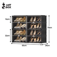 ANTBOX [ ใหม่ พร้อมส่ง !! ] ตู้ใส่รองเท้า สีดำ 16คู่ -40 คู่ ติดตั้งง่าย พับเก็บได้ มีหลายช่องเก็บ ป