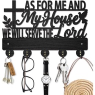 MAYJOYDIY Text Dove of Peace Wooden Key Holder for Wall As for Me and My House Key Hanger 11.8×7.9 I