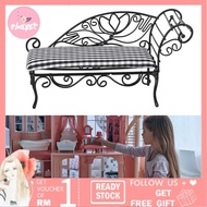 ebayst Keenso Dollhouse Miniature Bed Iron Daybed Vintage Metal for Decorative Mini Furniture Set wi