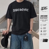[HYC] Korean Goethe AWESOME Short Wide Top All-Match Thick boxy Short Wide Version Goethe Font High-