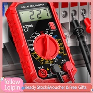 1qipin.my Portable DC AC Voltmeter  SZ308 Digital Electrician Tester NCV Detection 2000 ? 10A Ohm Vo