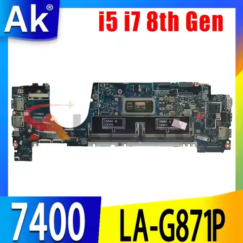 For Dell Latitude 7400 Motherboard LA-G871P i5 i7 EDC40 0WRHWP 0DCM71 0FWC0G 0FHPJ8 0G2KKX G2KKX Mai