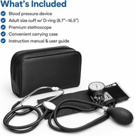 【全新】家用專業手動血壓計連聽診器套裝 (D形環袖帶) | Brand New Professional Manual Blood Pressure Monitor Kit with Stethosc