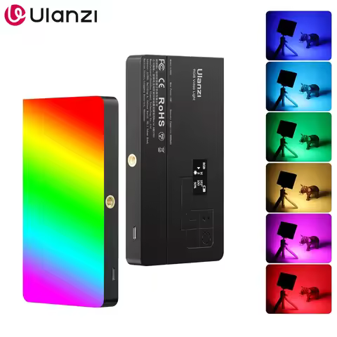 ULANZI LT002 RGB Video Light, Portable LED Camera Light Panel 0-360 Full Color CRI 95+ 2500-9000K LE
