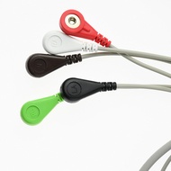 Kabel ECG monitor Shiborui, kabel ECG dinamik bersepadu lima-lead jenis snap-on.