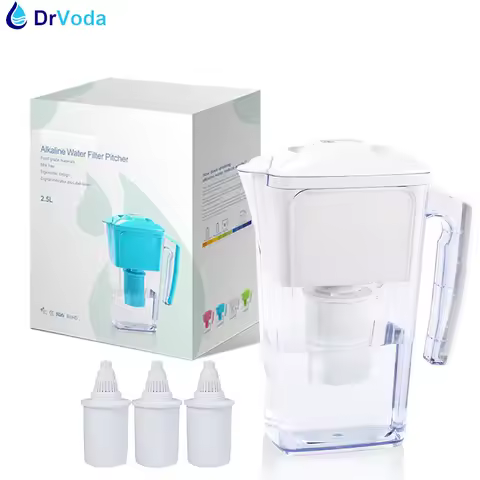Slim Alkaline Jug 2.5L Mineral Ionizer Water Filter Pitcher System and Alkaline Filtered Water Filte