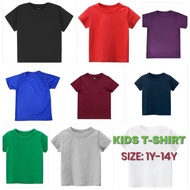 💯Kids T Shirt Baju Budak Lelaki Perempuan 100% Cotton Kids Tshirt Kosong Budak Boy Shirt Kid 7 Color