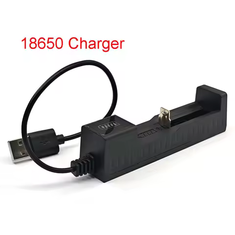 Black 1 Slot USB 18650 Battery Charger 3.7V Portable Charger For 3.7V Rechargeable 18650 Lithium Bat