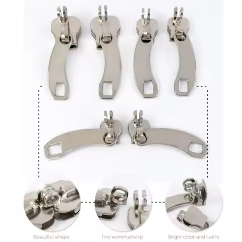 Bag Zipper Replacement #5 #8 #10 Zipper Slider Large Size with Holes Zipper Pull Replacement Bag Zip