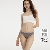 [Anden Hud] Antibacterial Series.lace Ribbon Mid-Waist Briefs (Brown Gray) Made In Taiwan