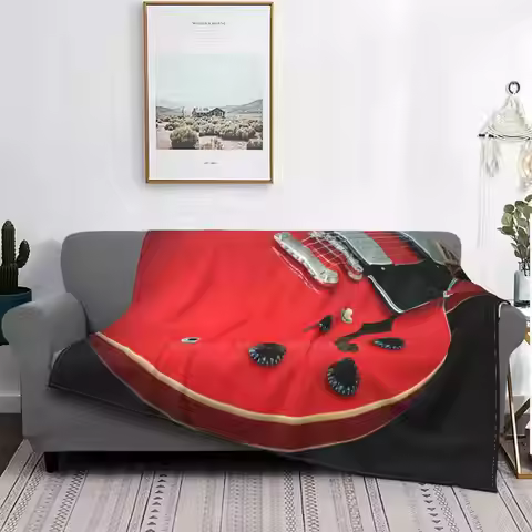 Es - 335 Electric Guitar Creative Design Light Thin Soft Flannel Blanket Electric Guitar Es 335 Es33