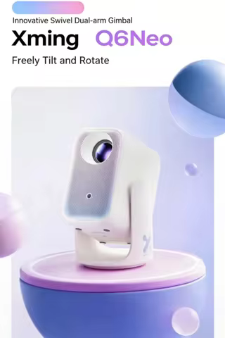Xming Q6 Neo Portable Projector 245CVIA Lumens 1080P FHD Auto Keystone Correction Smart Home Project