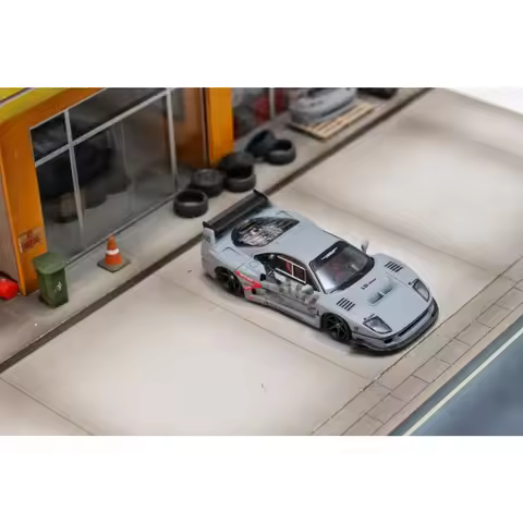 GHOST PLAYER 1:64 Ferrari LBWK F40 Grey Alloy Diecast Car Model Collection