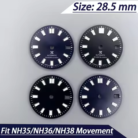 28.5mm Green Luminous Dial and Hands No Logo For Seiko 62MAS Mod SPB143J1/SPB253J1 Tiger Whale Case 