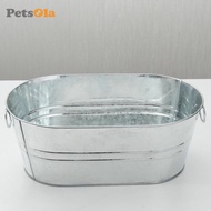 PETSOLA Galvanized Tub Tin Ice Holder Storage Container Ice Bucket Ice Tub Beer Buckets