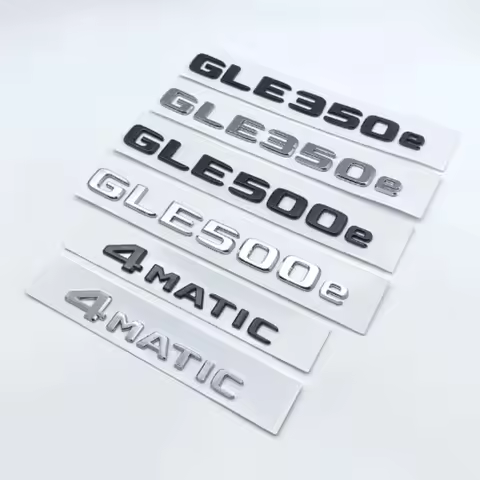 ABS Chrome Glossy Black Letters GLE350e GLE350de GLE500e 4Matic Emblem for Mercedes Benz W166 Car Tr