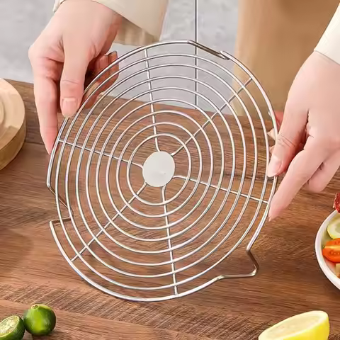 Stackable Stainless Steel Steamer Rack Heighted Foot Thickened Food Steamer Shelf Round Food Grade P