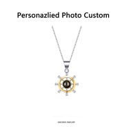 [Sincerer] S925 Sterling Silver Necklace Photo Projection Rudder Pendant Necklace Couple Necklace Cu