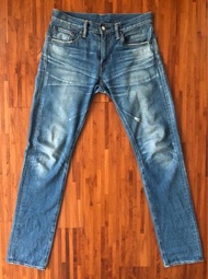二手 近全新 Levi's 日本製 511 小破壞 窄版 淺藍 刷色 牛仔褲 29腰 W29 窄管 Levis