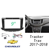 Honxun 2din stereo center panel radio frame for Chevrolet Trax Tracker 3 stereo panel 2017-2018 9 in