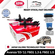 APM Avanza F601/F602 1.3,1.5 Front (Depan) &amp; Rear (Belakang) Gas Shock Absorber With Boot &amp; Mounting