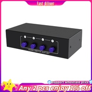 JR- AUX Audio Switcher 4 in 1 Out Stereo Audio  4X1 3.5mm Aux L/R  Audio Switch Box Analog Audio , A