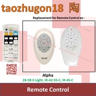 Alpha Wall Ceiling Fan Remote Control Siling Dinding Kipas 28-5B E-Light IR-42-5S-C IR-4S-C