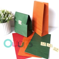 5pcs Classic Paper Bag with Seal Sticker / Solid Colour Bag / Gift Bag with Stickers / Birthday Christmas Gift Bag