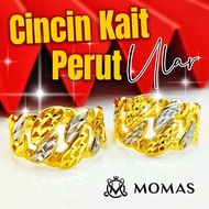 916 Gold Wide Snake Belly Hook Ring Pure 916 Gold Ring 916 Budget Gold Hook Ring 916 Gold Ring