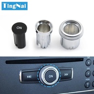 3PCS Car Console Radio CD Player Buttons ON Switch Cap Knob Cover For Benz A C E GLK GLA ML GL CLS W