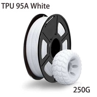 Materials TPU 1.75mm White 250G, 95A Flexible Soft 3D Printing Filament Dimensional Accuracy +/- 0.0