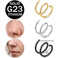 1 PC G23 Titanium Earring Spiral Coil Nose Ring 18G/20G/22G Nose Piercing 6mm/8mm/10mm Multi Thickne