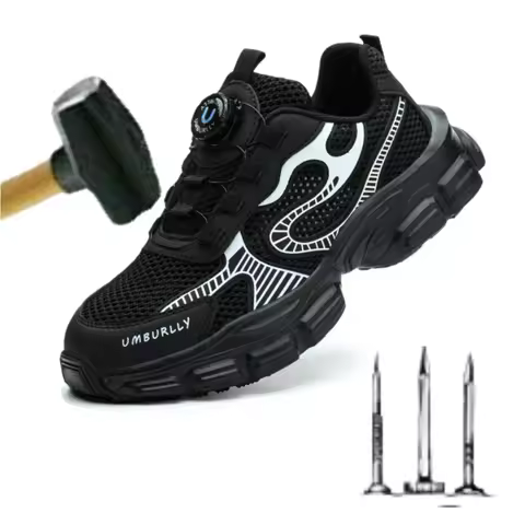 Women Breathable Anti-Punctur Lightweight Shoes Safety Shoes for Men Steel Toe Sneakers Hiking Shoes