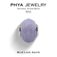 PHYA Blue Lace Agate Natural Stone Bead : บีดส์หินพญา - บลู เลซ อาเกต