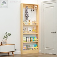 Children's back-door shelf storage ultra-thin ultra-narrow shelf wall bookshelf wall hanging picture book floor wall solid wood DFEK