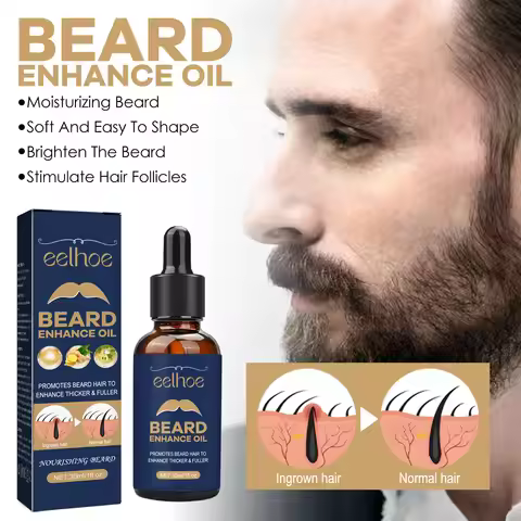 EELHOE Men's Beard Care Oil Moisturizing Smooth Strong Root Nourishing Thick Beard Oil Shaving Essen