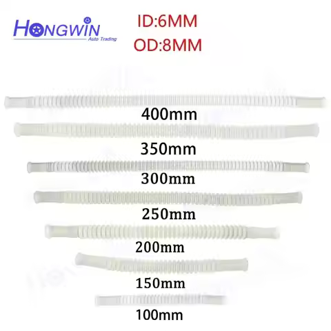 ID OD: 6*8 100 150 200 250 300 350 400 White Color Nylon Tube Fule Line Bellows Corrugated Pipe for 