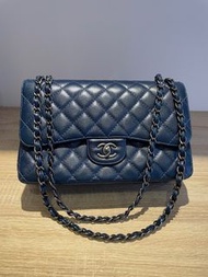 Chanel classic Flat bag CF 30 jumbo 30 Navy phw