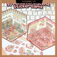 Barang YES 3D Miniature Scene Sticker Game Cute Simulation Shop Journal Landscape Series Sticker