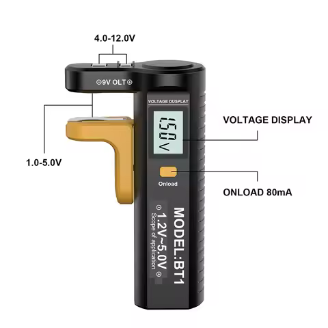 1Pcs BT1 Digital Battery Tester LCD Display AAA/LR20/9V/1.5V Button Cell Battery Capacity Check Dete