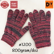 🔥#1200 850g Safety Cotton Glove / Thick Cotton Knitted Working Hand Glove/ Sarung Tangan Batik Tebal *READY STOCK*