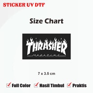 Thrasher Brand Sticker Logo Magazine Waterproof Sticker Glossy LV/Up UV DTF Multi Sticker