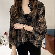 Áo Nữ Kẻ Sọc Thời Trang Áo Kiểu Áo Sơ Mi Nữ Tay Dài Cổ Chữ V Nữ Cao Cấp Hàn Quốc Sang Trọng Nữ Áo Sơ
