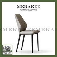 MERAKEE Dining Chair PU Leather Solid Wood Frame Metal Leg Dining Room Furniture T02