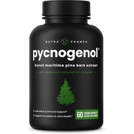 NutraChamps Pycnogenol French Maritime Pine Bark Extract, Premium Circulation Complex, Blood Flow, N