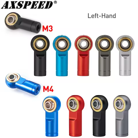 AXSPEED 10Pcs Metal M3/M4 Link Tie Rod End Ball Joint Ends for Axial SCX10 D90 Tamiya CC01 1/10 RC C