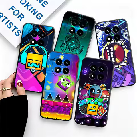 Geometry Dash Game Phone Case For Xiaomi Redmi Note 13 14 15 Pro Plus 12S 11S 4G 11T 5G 10S 11E Patt
